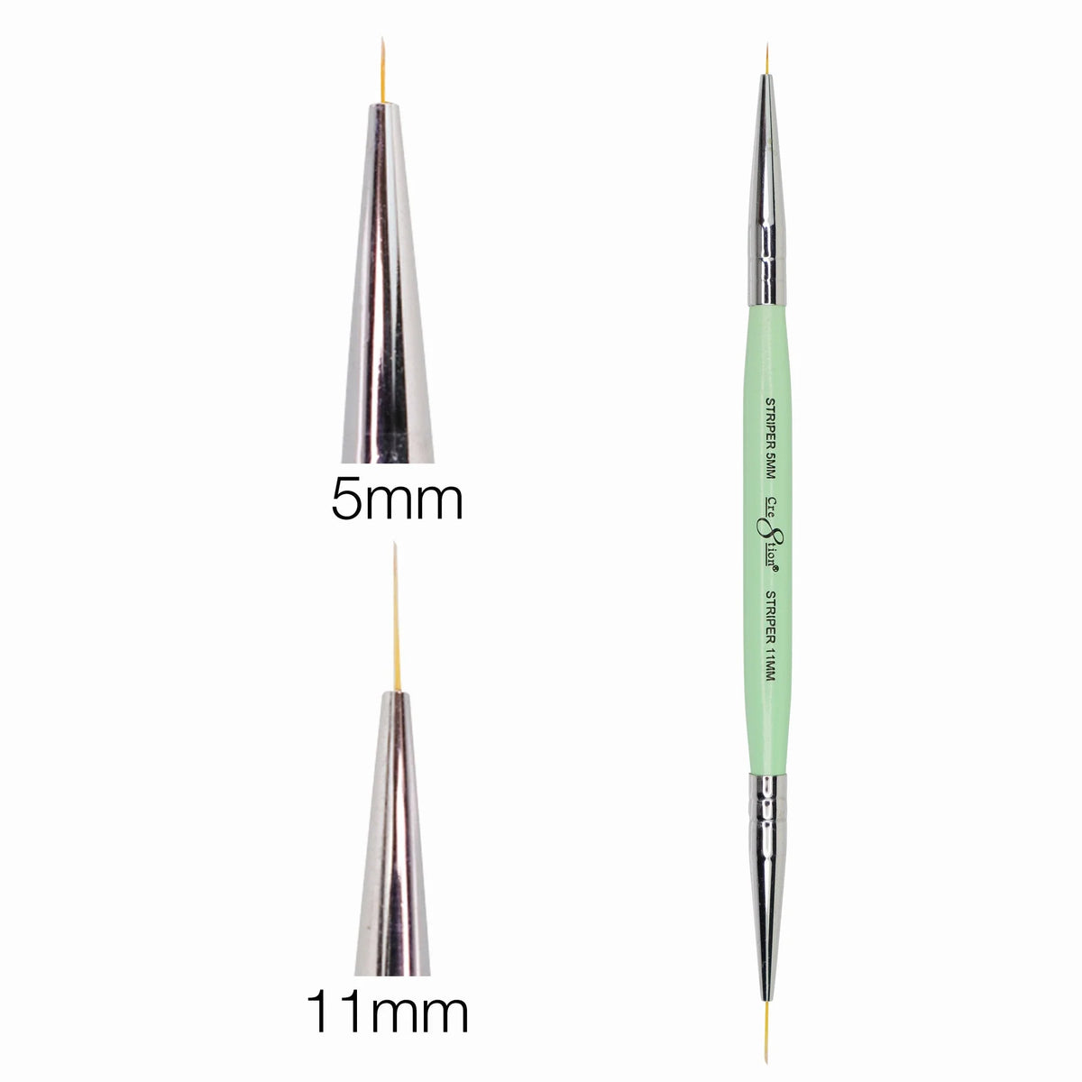 Cre8tion Nail Art Brush, Gel Brush Mini Striper Duo