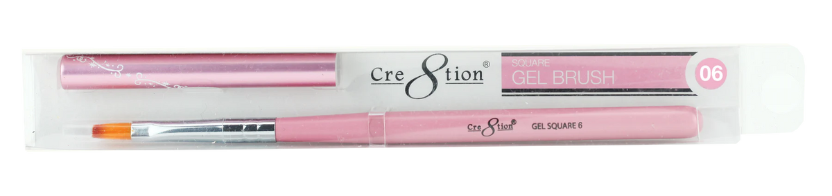 Cre8tion Nail Art Square Gel Brush-Pink, #06