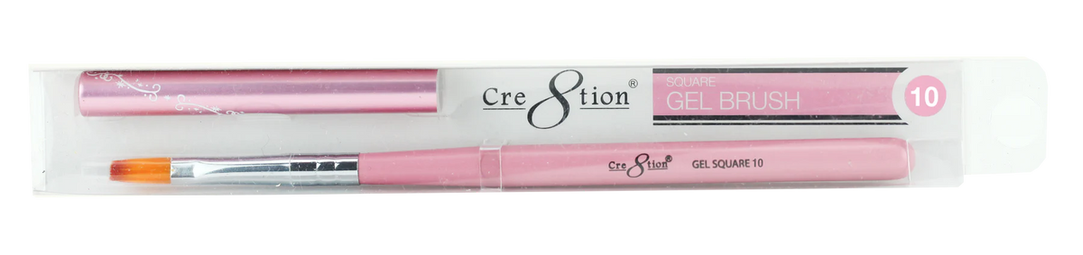 Cre8tion Nail Art Square Gel Brush-Pink, #10