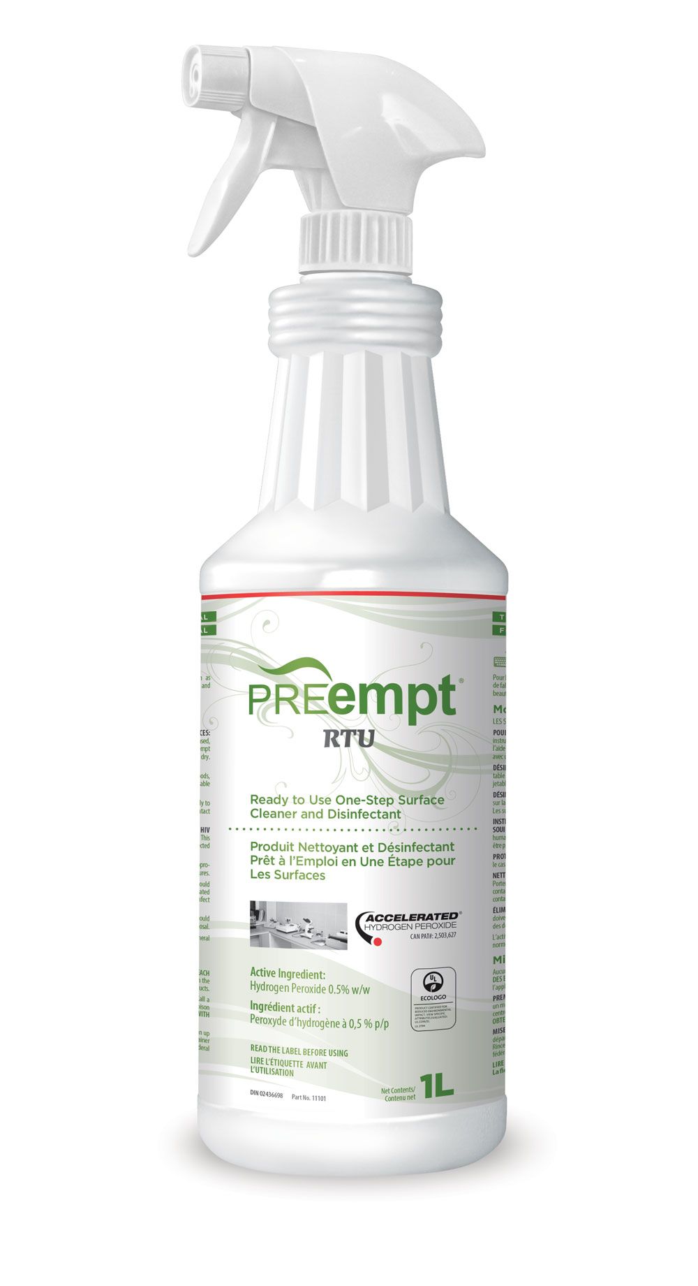 PREempt RTU Ready to Use One-Step Surface Cleaner and Disinfectant  1L